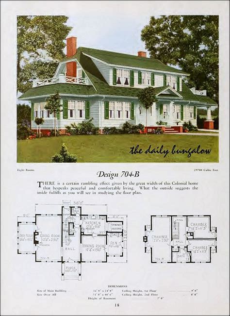 1920national Plan Service Colonial House Plans Sims House Plans
