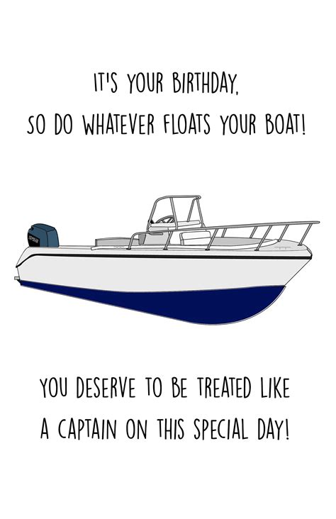 Boat Birthday Card Birthday Card for Boat Lover Motor Boat | Etsy