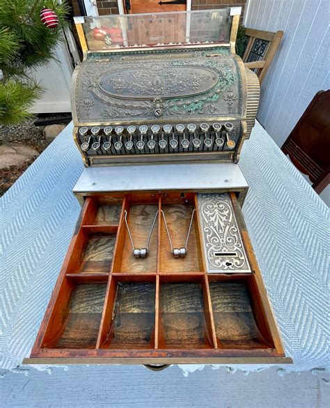 National Cash Register Company Antique From 1800s Ornate Brass Cash Register For Collector
