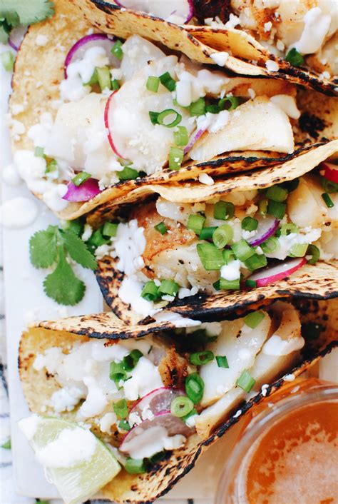 Simple Fish Tacos With Radishes And A Greek Yogurt Drizzle Bev Cooks