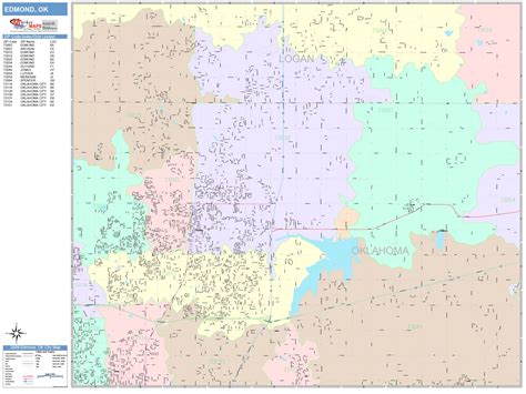 Edmond Oklahoma Wall Map Color Cast Style By Marketmaps