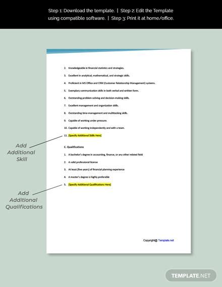 A financial planner is an individual who works for a bank or investment company that advises individuals on how to make most of their money by suggesting; FREE Certified Financial Planner Job Description Template ...