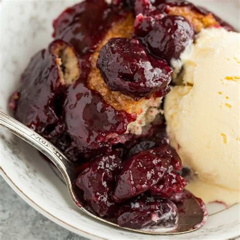 Fresh Cherry Cobbler Made With Dark Sweet Cherries That Get Baked In Their Own Juices And Topped