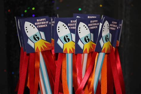 Rocket Ship Outer Space Birthday Party Pixie Stix For Favors Space