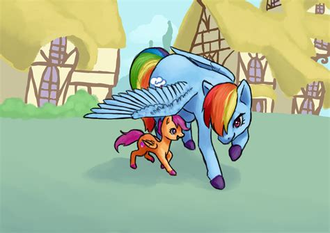 Rainbow Dash And Scootaloo Drawn By Luckyorigamistars Bronibooru