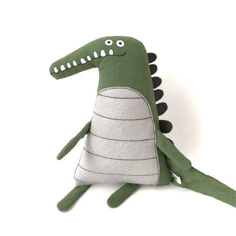 Crocodile Textile Art Doll Plush Alligator Soft Sculpture Etsy Uk
