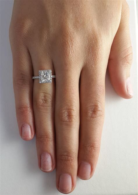 25 Ct Square Pave Princess Cut Diamond Engagement Ring Vs2 G White