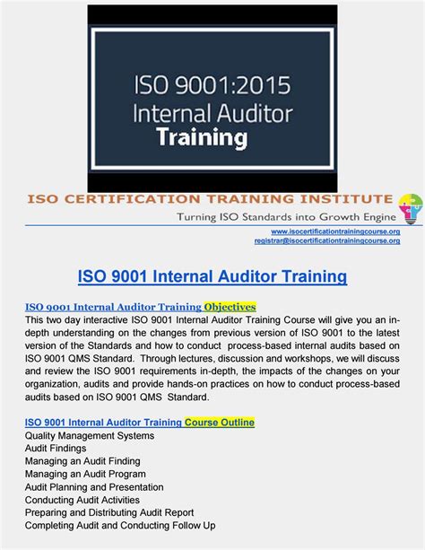 Iso 9001 Internal Auditor Training Iso 9001 Training Qms Training