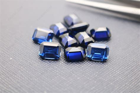 Loose Synthetic Corundum Blue Sapphire 34 Color Octagon Shape Emerald
