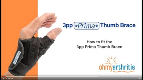 How To Fit The 3pp Prima Thumb Brace For Cmc Thumb Arthritis Oh My