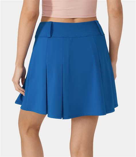 Womens High Waisted 2 In 1 Pocket A Line Pleated Golf Skirt Golf Tee