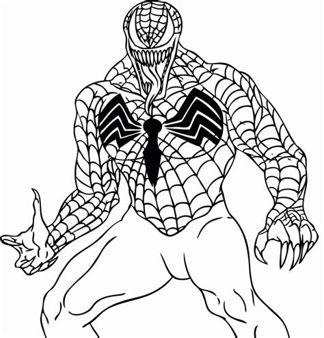 Venom Has A Clenched Fist Coloring Page