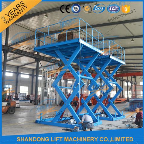 3t 5m Warehouse Cargo Lift Material Loading Hydraulic Scissor Lift Platform