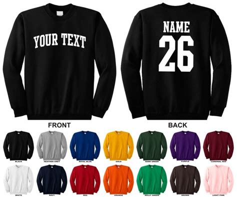 Personalized Custom Name And Number Crewneck Sweatshirt You