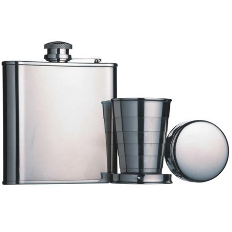 Barcraft Stainless Steel Hip Flask And Collapsible Shot Cup At Barnitts Online Store Uk Barnitts