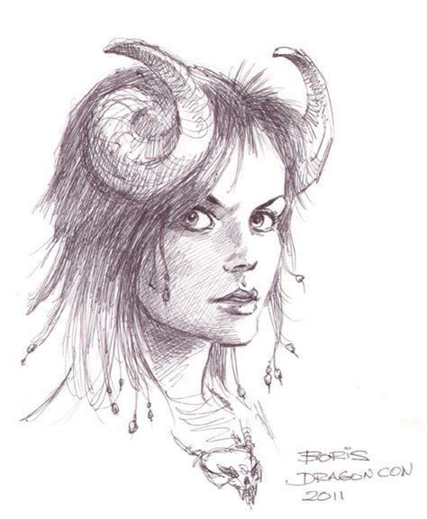 Boris Vallejo Devilgirl Sketch In Dave Morriss Dragon Con The