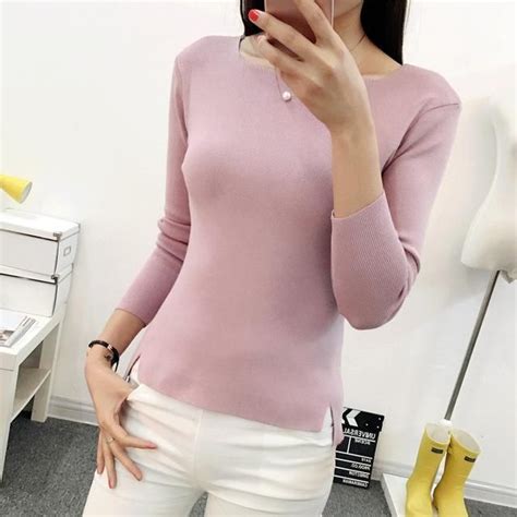 Hao He Shen 2017 New Spring Short Sleeved Shirt Collar Pullover Sweater Korean Female Thin