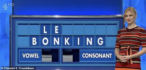 rachel riley holds back giggles as she is forced to spell out x rated word on countdown board