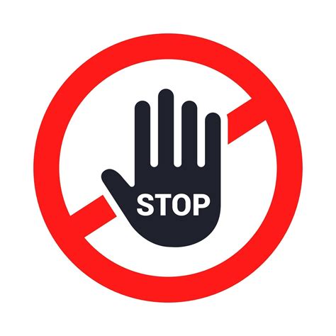 Stop Sign The Hand Stops Flat Vector Illustration 2096079 Vector Art
