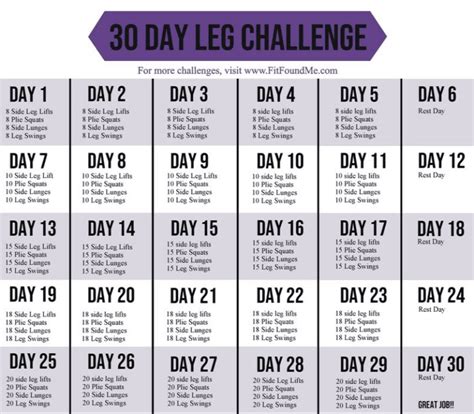 30 Day Leg Challenge For Slimming Thighs Fit Found Me
