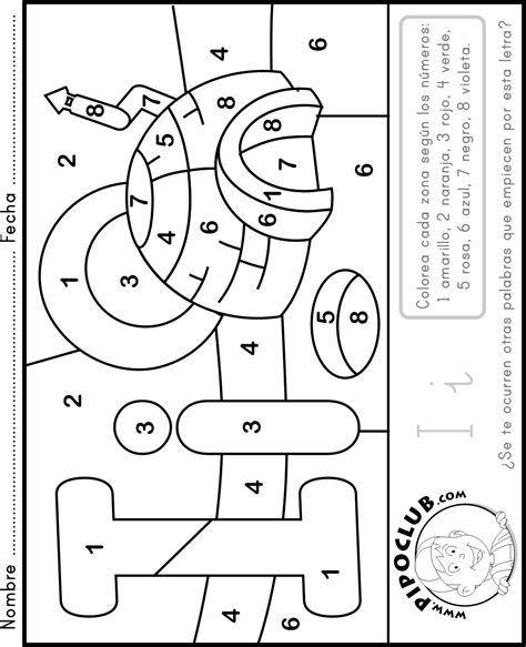 Actividad infantil: Colorear con números