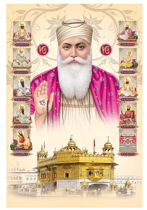 Ten Sikh Gurus Canvas Painting Ten Sikh Gurus Wall Art Etsy