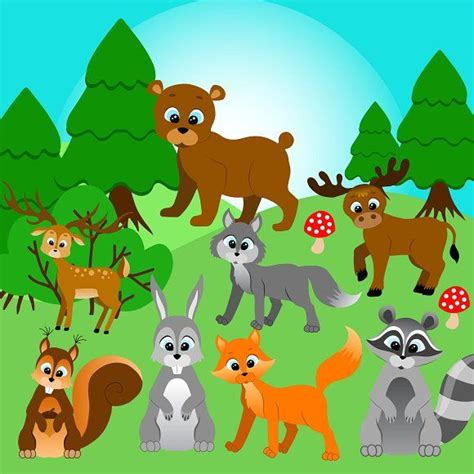 Forest Animals Vector Clipart Forest Animals Animal Clipart