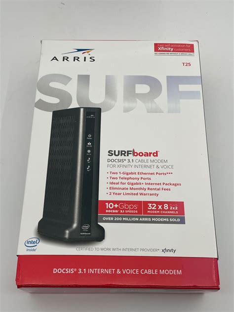 Arris Surfboard T25 32x8 Docsis 31 Cable Modem For Xfinity Internet