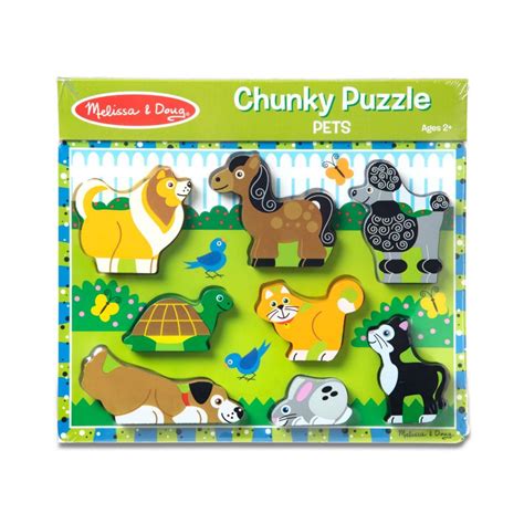 Duże Puzzle 3d Drewniana Układanka Domowe Zwierzęta Melissa And Doug