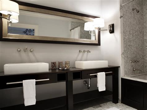 The steel base gives a beautiful touch to the space. Decorative Bathroom Vanity Mirrors in Elegant Bathroom ...