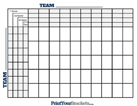 9 Super Bowl Pool Template 50 Squares Template Free Download