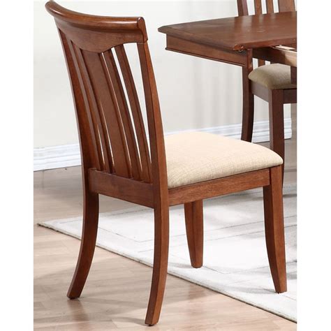 Iconic Furniture Slat Back Upholstered Dining Chair Cinnamon Set Of
