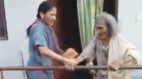 Daughter Brutally Beats 85 Year Old Mother Video Goes Viral Trending News The Indian Express