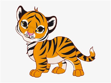 Tiger Cubs Cute Cartoon Animal Images On A Transparent - Tiger Clipart