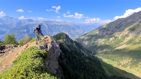 Mountain Biking High Alpine Ridgelines In Pila Aosta Valley Italy