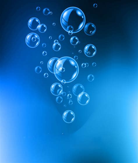 Blue Water Bubbles Background Vector Water Bubble Flat Background