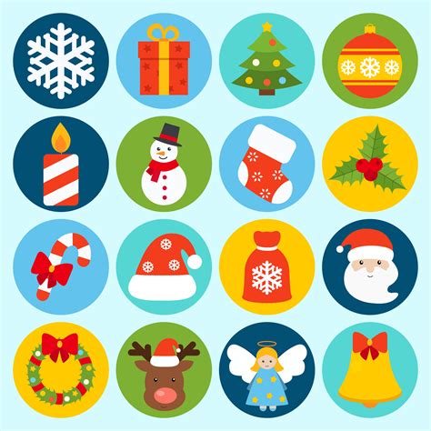Christmas icons set 454549 Vector Art at Vecteezy