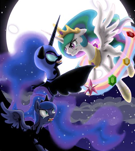 736643 Safe Artistfangirldsq Nightmare Moon Princess Celestia