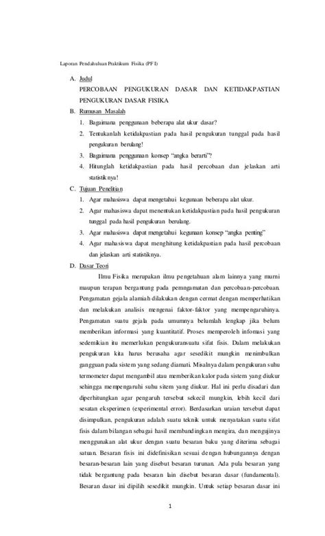 Contoh Pembahasan Laporan Fisika - Peran Sekolah