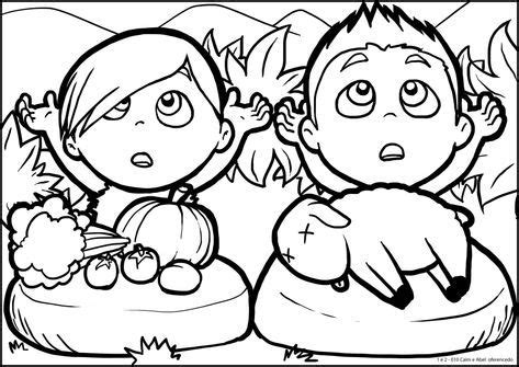 Cain and Abel Coloring Pages | Cain and Abel bible printables Bible