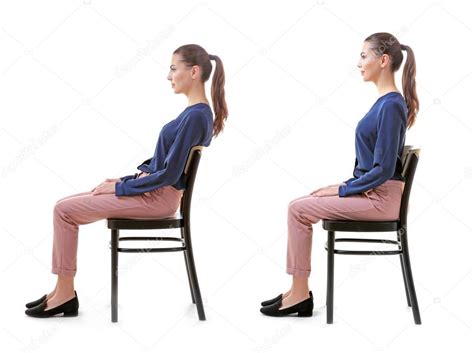 Concepto De Rehabilitación Collage De Mujer Con Mala Y Buena Postura