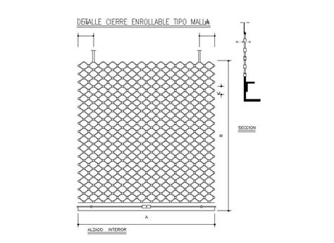 Wound Enclosed Type Mesh Section Cad Drawing Details Dwg File Cadbull