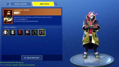 drift fortnite outfit skin how to upgrade stages details - fortnite drift upgrades