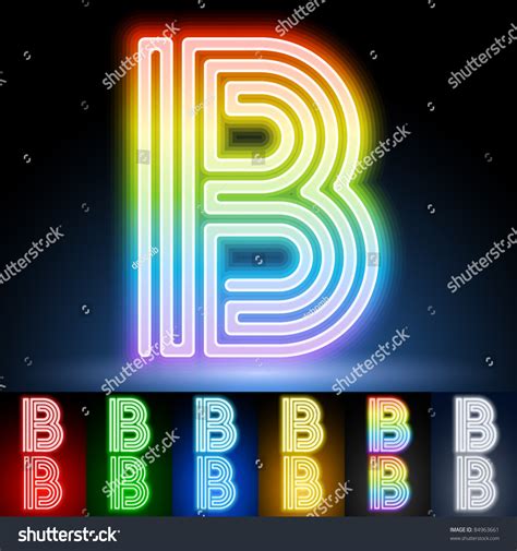 Alphabet Of Neon Tubes Letter B Stock Vector Illustration 84963661