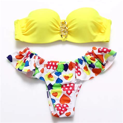 2018 New New Brazilian Bikini Set Lotus Leaf Bikini Fringe Women Sexy Swimsuit High Quality