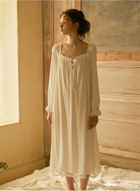Victorian Vintage Cotton White Square Nightgown Victorian Etsy