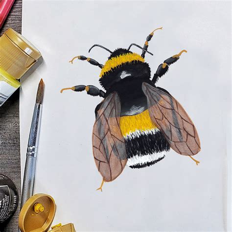 Bumblebee Art Print Bee Illustration Whimsical Art Bee Etsy