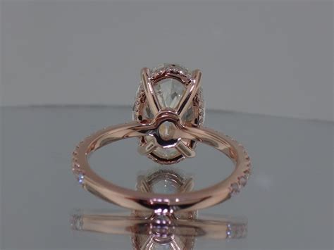 Josh Levkoff Collection Rings Rose Gold Oval Custom Engagement Ring With Micro Unique