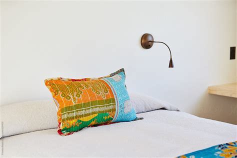 Pillow On Bed Inside Of Tiny House Cabin By Stocksy Contributor Trinette Reed Stocksy