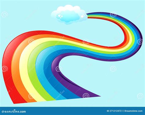 Rainbow Road That Comes On The Cloud Stock Illustration Illustration